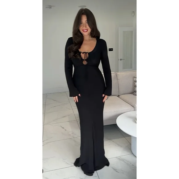 Zara Open Back Dress Maxi Gown - Picture 7 of 12